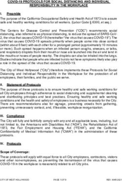 COVID-19 PROTOCOLS FOR SOCIAL DISTANCING AND INDIVIDUAL RESPONSIBILITY IN THE WORKPLACE - City of ...