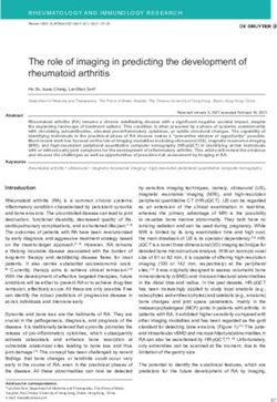 The role of imaging in predicting the development of rheumatoid arthritis - De Gruyter