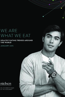 WE ARE WHAT WE EAT HEALTHY EATING TRENDS AROUND THE WORLD JANUARY 2015 - Nielsen