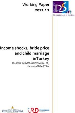 Working Paper 2021 1 - Income shocks, bride price and child marriage inTurkey ISABELLE CHORT, ROZENN HOTTE, KARINE MARAZYAN