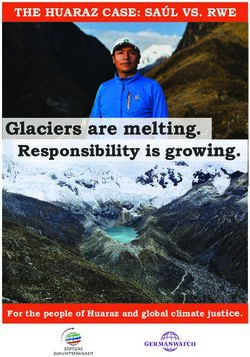 Glaciers are melting - Responsibility is growing - THE HUARAZ CASE: SAÚL VS. RWE