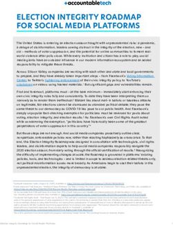 ELECTION INTEGRITY ROADMAP FOR SOCIAL MEDIA PLATFORMS
