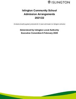 Islington Community School Admission Arrangements 2021/22 - Determined by Islington Local Authority Executive Committee 6 February 2020