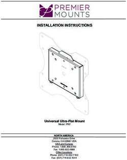 INSTALLATION INSTRUCTIONS - Universal Ultra-Flat Mount NORTH AMERICA - Premier Mounts