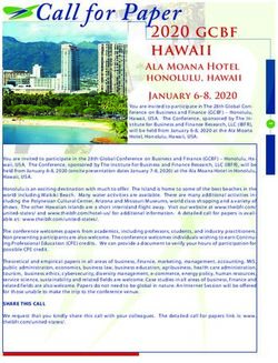 Call for Paper 2020 gcbf - hawaii Ala Moana Hotel honolulu, hawaii January 6-8, 2020 - The Institute for ...