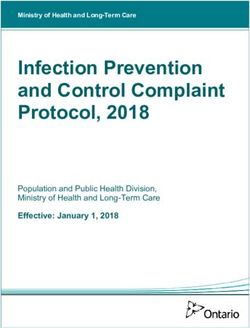 Infection Prevention and Control Complaint Protocol, 2018 - Effective: January 1, 2018