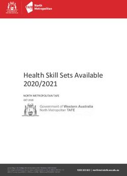 Health Skill Sets Available 2020/2021 - NORTH METROPOLITAN TAFE OCT 2020 - WACOSS