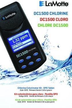 DC1500 CHLORINE DC1500 CLORO CHLORE DC1500 - LAMOTTE COMPANY