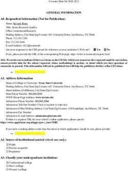 A0. Respondent Information (Not for Publication) - Office of the University Registrar