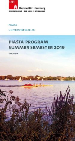 PIASTA Program Summer Semester 2019 - PIASTA universitätskolleg english - Universität Hamburg