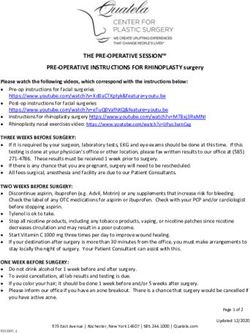 THE PRE-OPERATIVE SESSION - PRE-OPERATIVE INSTRUCTIONS FOR RHINOPLASTY surgery