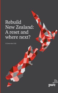 REBUILD NEW ZEALAND: A RESET AND WHERE NEXT? - 10 DECEMBER 2020 - PWC