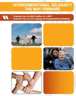 INTERGENERATIONAL SOLIDARITY THE WAY FORWARD - Proposals from the NGO Coalition for a 2012 European Year for Active Ageing and Intergenerational ...