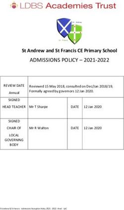 ADMISSIONS POLICY 2021-2022 - St Andrew and St Francis CE Primary School - Admissions Reception Policy 2021 ...