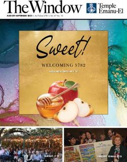 WELCOMING 5782 HIGH HOLY DAYS, PP 9-13 - SUKKOT, P 13 - Temple Emanu-El