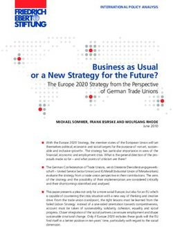 Business as Usual or a New Strategy for the Future?