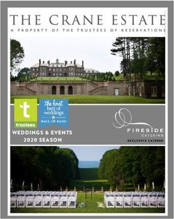 WEDDINGS & EVENTS 2020 SEASON - EXCLUSIVE CATERER - The Crane Estate