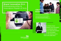Brand innovation M.A. Entrepreneurship & Innovation Master of Arts