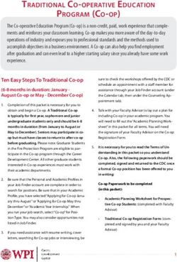 PROGRAM ( CO-OP) TRADITIONAL CO-OPERATIVE EDUCATION