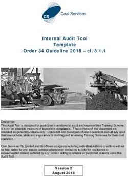 Internal Audit Tool Template Order 34 Guideline 2018 - cl. 8.1.1