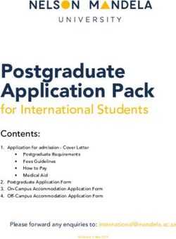 Postgraduate Application Pack - for International Students Contents: Office for International ...