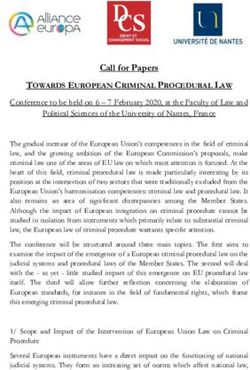 Call for Papers TOWARDS EUROPEAN CRIMINAL PROCEDURAL LAW