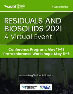 RESIDUALS AND BIOSOLIDS 2021 - A Virtual Event Conference Program: May 11-13 - Water Environment ...