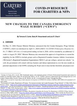 COVID-19 RESOURCE FOR CHARITIES & NFPs - NEW CHANGES TO THE CANADA EMERGENCY WAGE SUBSIDY ("CEWS") - Carters ...