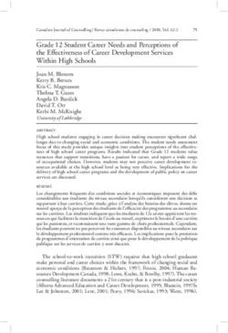 Grade 12 Student Career Needs and Perceptions of the Effectiveness of Career Development Services Within High Schools