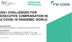 2021 CHALLENGES FOR EXECUTIVE COMPENSATION IN A COVID-19 PANDEMIC WORLD - MODERATOR: SHARON BRIANSKY, THERMO FISHER SCIENTIFIC SPEAKERS: BINDU ...