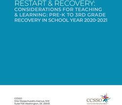 RESTART & RECOVERY: CONSIDERATIONS FOR TEACHING & LEARNING: PRE-K TO 3RD GRADE RECOVERY IN SCHOOL YEAR 2020-2021 - ECTA CENTER