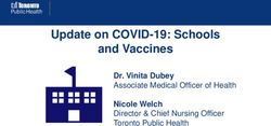 Update on COVID-19: Schools and Vaccines - Dr. Vinita Dubey Associate Medical Officer of Health Nicole Welch Director & Chief Nursing Officer ...