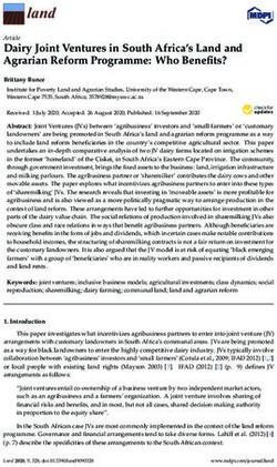 Dairy Joint Ventures in South Africa's Land and Agrarian Reform Programme: Who Benefits? - MDPI