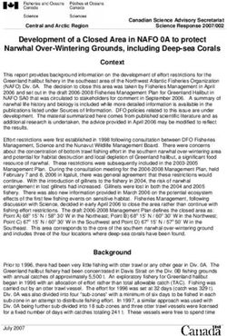 Development of a Closed Area in NAFO 0A to protect Narwhal Over-Wintering Grounds, including Deep-sea Corals