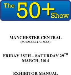 MANCHESTER CENTRAL MARCH, 2014 - EXHIBITOR MANUAL FRIDAY 28TH - SATURDAY 29TH (FORMERLY G-MEX)