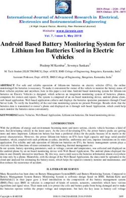 Android Based Battery Monitoring System for Lithium Ion Batteries Used in Electric Vehicles - ijareeie