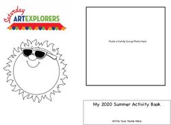 My 2020 Summer Activity Book - Write Your Name Here - Paste a Family Group Photo here - Glen Echo Park