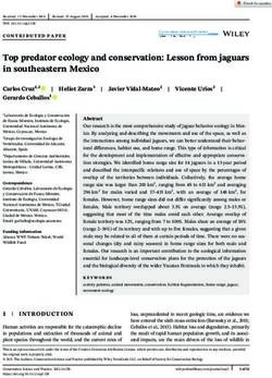 Top predator ecology and conservation: Lesson from jaguars in southeastern Mexico