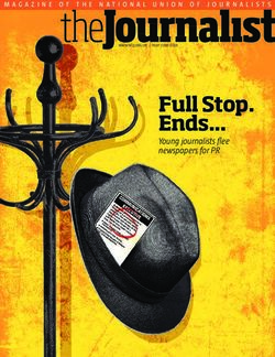 Full Stop. Ends... Young journalists flee newspapers for PR - MAGAZINE OF THE NATIONAL UNION OF JOURNALISTS