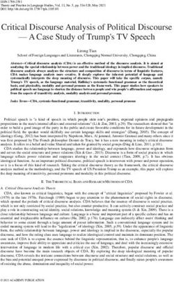 Critical Discourse Analysis of Political Discourse - Theory and ...