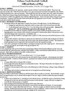 Pelham Youth Baseball/Softball - Official Rules of Play