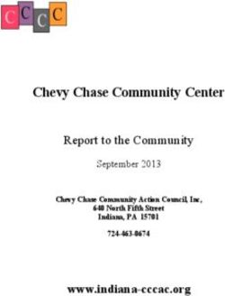 Chevy Chase Community Center - www.indiana-cccac.org Report to the Community