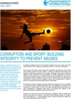 CORRUPTION AND SPORT: BUILDING INTEGRITY TO PREVENT ABUSES