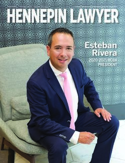 Esteban Rivera 2020-2021 HCBA PRESIDENT - September / October 2020 Volume 89 Issue 5 - Minnesota State Bar Association