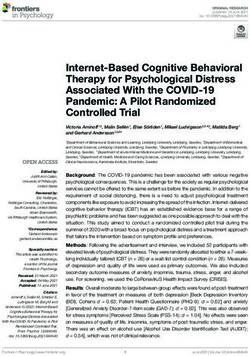 Internet-Based Cognitive Behavioral Therapy for Psychological Distress Associated With the COVID-19 Pandemic: A Pilot Randomized Controlled Trial ...