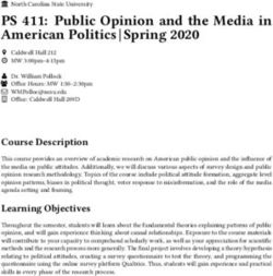 PS 411: Public Opinion and the Media in American Politics| Spring 2020