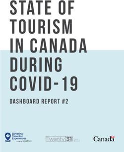 State of Tourism in Canada during - COVID-19 Dashboard Report #2 - Tourism Industry Association of Canada