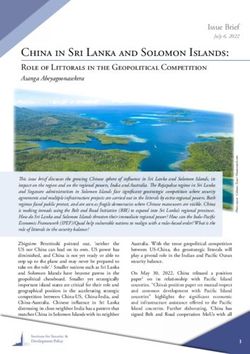 China in Sri Lanka and Solomon Islands: Role of Littorals in the Geopolitical Competition Asanga Abeyagoonasekera