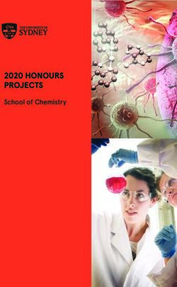 2020 HONOURS PROJECTS - School of Chemistry - The University of Sydney