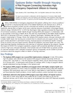 Spokane Better Health through Housing - A Pilot Program Connecting Homeless High Emergency Department Utilizers to Housing - Access Washington